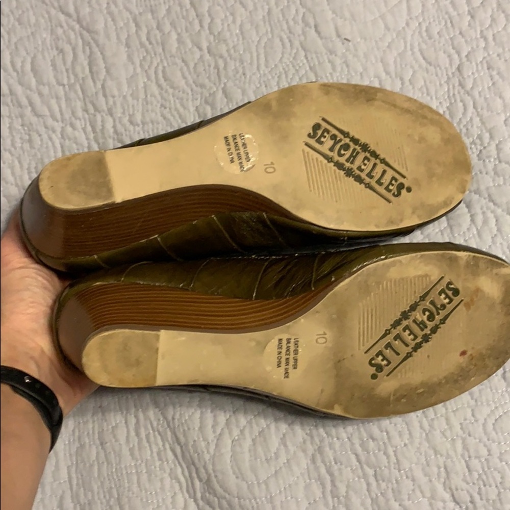 Seychelles olive green wedge size 10 - Picture 5 of 6